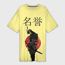 Женская длинная футболка Японский самурай (честь)