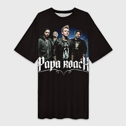 Женская длинная футболка Paparoach: Black style