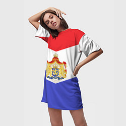 Футболка женская длинная Флаг и герб Голландии, цвет: 3D-принт — фото 2