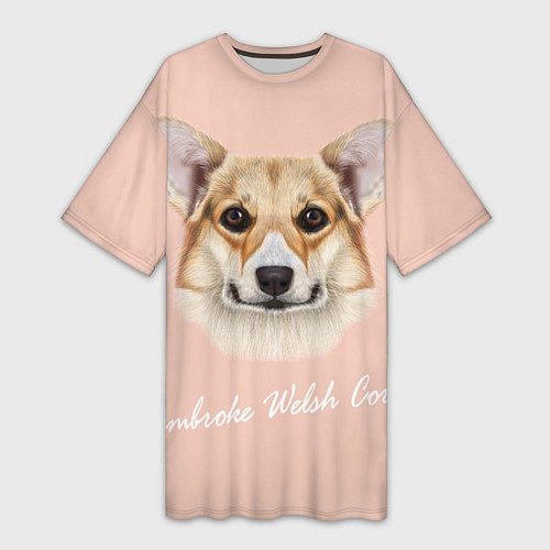 Женская длинная футболка Pembroke welsh Corgi / 3D-принт – фото 1