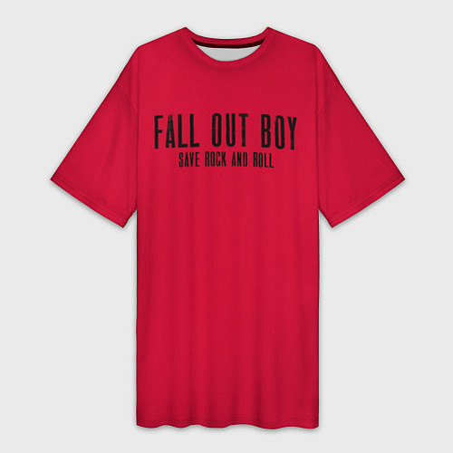 Женская длинная футболка Fall out boy: Save Rock / 3D-принт – фото 1