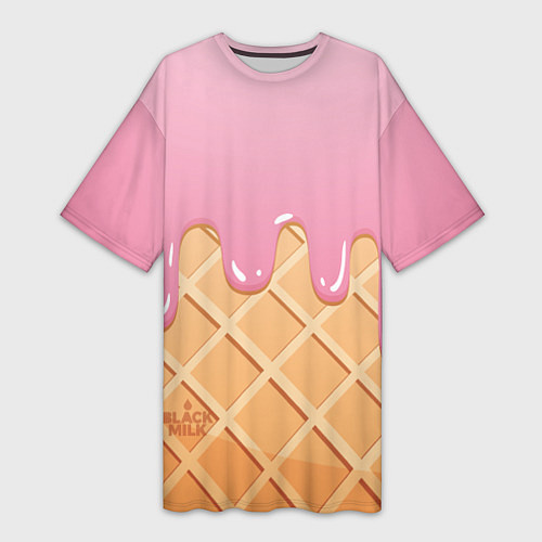 Женская длинная футболка Мороженое Black Milk / 3D-принт – фото 1