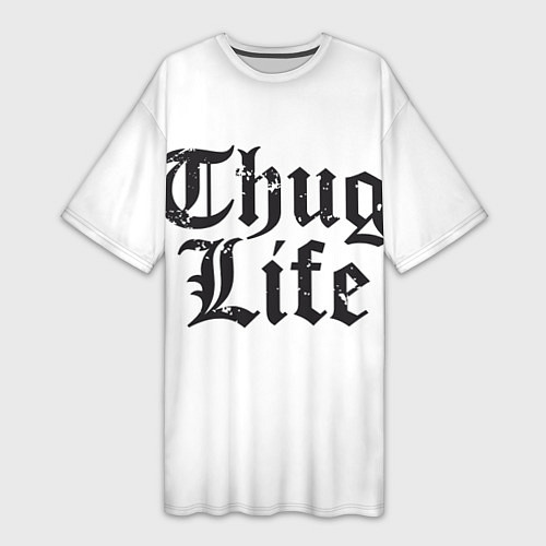 Женская длинная футболка Thug Life / 3D-принт – фото 1