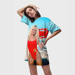 Футболка женская длинная Baywatch: Pamela Anderson, цвет: 3D-принт — фото 2