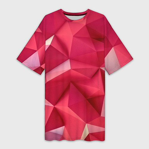 Женская длинная футболка Розовые грани / 3D-принт – фото 1