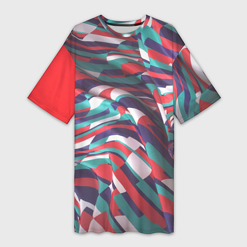 Женская длинная футболка Трехмерная абстракция / 3D-принт – фото 1