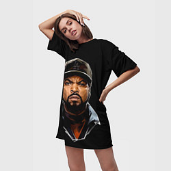 Футболка женская длинная Ice Cube, цвет: 3D-принт — фото 2