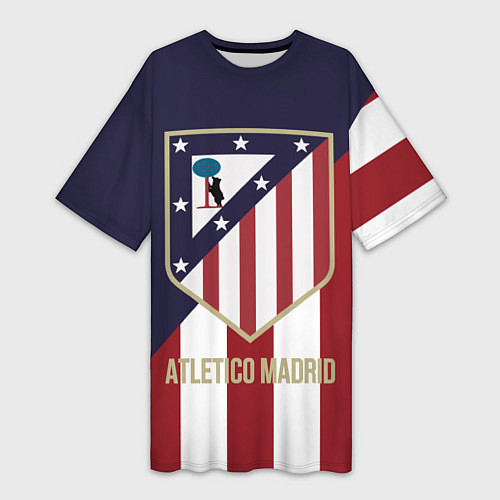 Женская длинная футболка FC Atletico Madrid / 3D-принт – фото 1