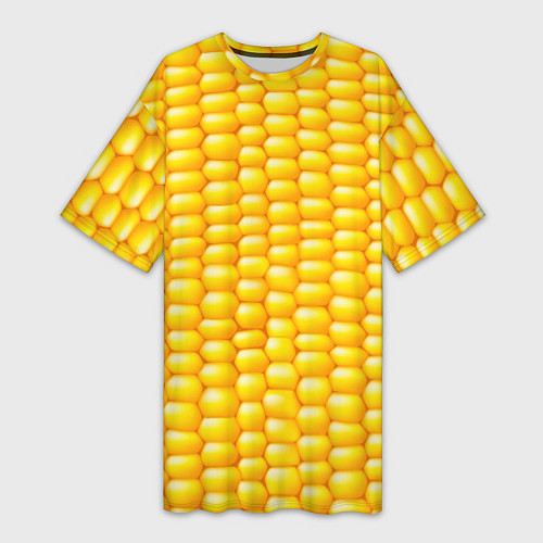 Женская длинная футболка Сладкая вареная кукуруза / 3D-принт – фото 1