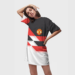 Футболка женская длинная Manchester United: Stipe, цвет: 3D-принт — фото 2