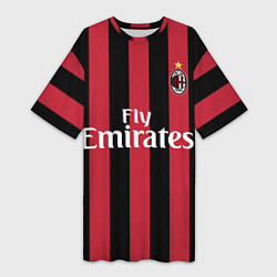 Футболка женская длинная Milan FC: Form 2018, цвет: 3D-принт