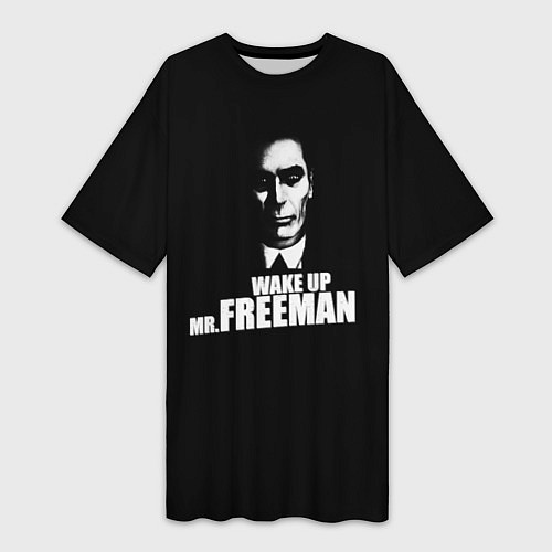 Женская длинная футболка Wake up Mr. Freeman / 3D-принт – фото 1