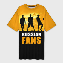 Женская длинная футболка Русские фанаты