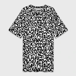 Женская длинная футболка Винтажные листья