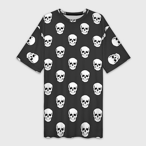 Женская длинная футболка BFMV: Skulls / 3D-принт – фото 1