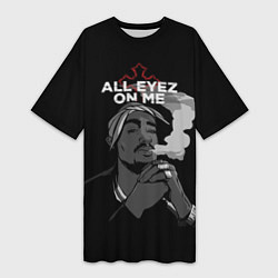 Женская длинная футболка 2Pac: All Eyez On me