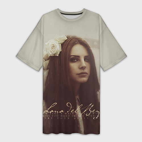 Женская длинная футболка Lana Del Rey: Flower / 3D-принт – фото 1
