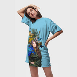 Футболка женская длинная Lana Del Rey: Tropical, цвет: 3D-принт — фото 2