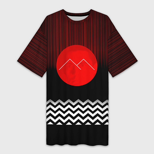 Женская длинная футболка Twin Peaks Sun / 3D-принт – фото 1