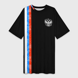 Женская длинная футболка Russia - Black collection 2023