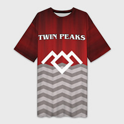 Футболка женская длинная Twin Peaks, цвет: 3D-принт