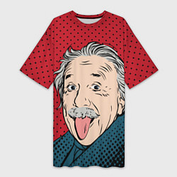 Женская длинная футболка Альберт Эйнштейн: Поп-арт