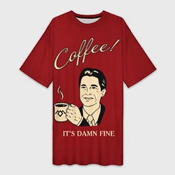 Женская длинная футболка Coffee: it's damn fine