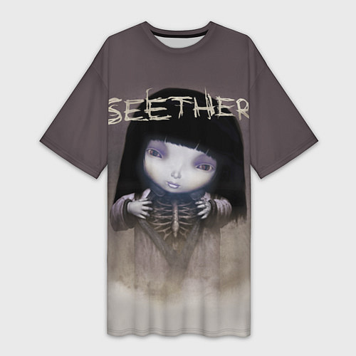 Женская длинная футболка Seether: Fake it / 3D-принт – фото 1