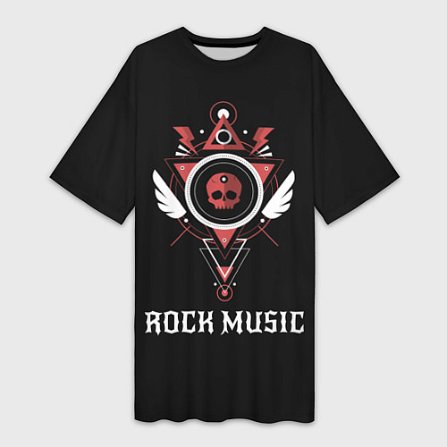 Женская длинная футболка Rock Music / 3D-принт – фото 1