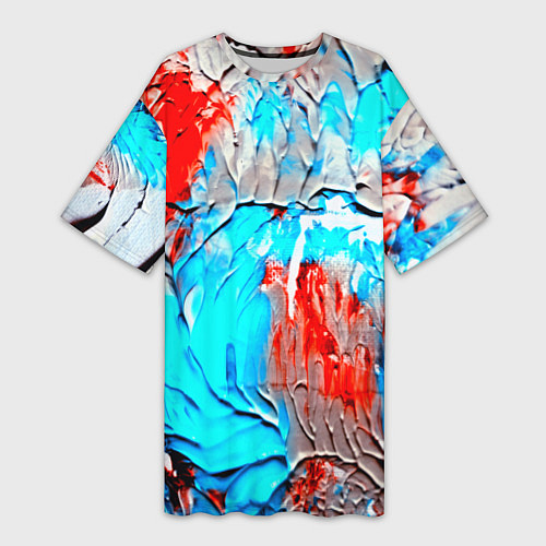 Женская длинная футболка Буйство красок / 3D-принт – фото 1