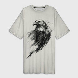 Футболка женская длинная Дикий орел, цвет: 3D-принт