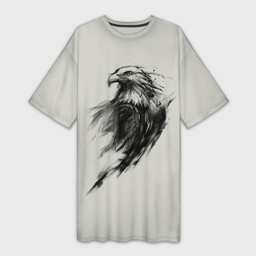 Женская длинная футболка Дикий орел / 3D-принт – фото 1
