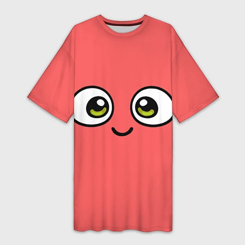 Женская длинная футболка Эмодзи / Смайл / 3D-принт – фото 1