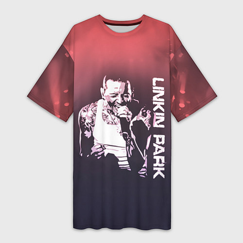 Женская длинная футболка Linkin Park Честер / 3D-принт – фото 1