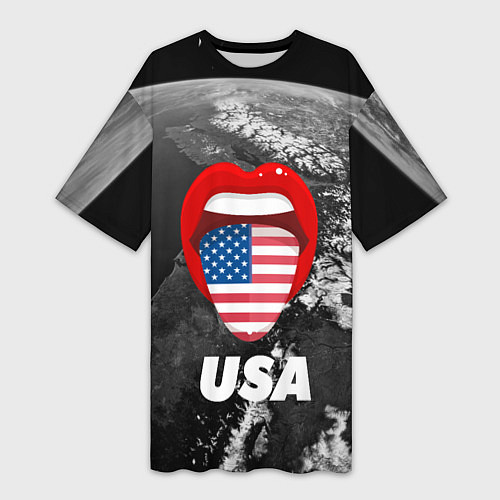Женская длинная футболка USA / 3D-принт – фото 1
