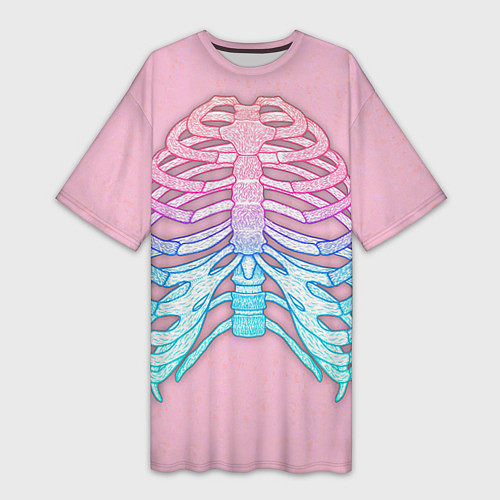 Женская длинная футболка Грудная клетка / 3D-принт – фото 1