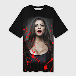 Женская длинная футболка Вампирша