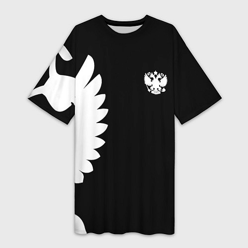 Женская длинная футболка Russia - Black collection / 3D-принт – фото 1