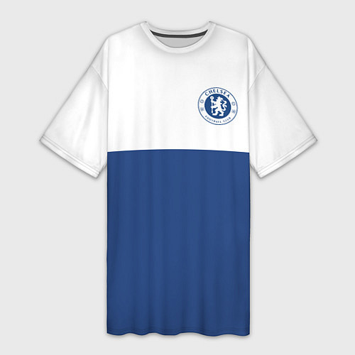 Женская длинная футболка Chelsea FC: Light Blue / 3D-принт – фото 1