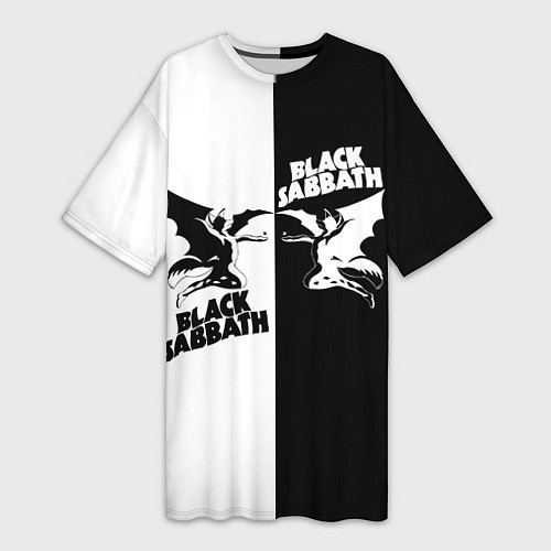 Женская длинная футболка Black Sabbath / 3D-принт – фото 1