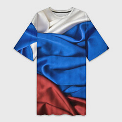 Женская длинная футболка Российский Триколор