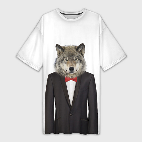 Женская длинная футболка Мистер волк / 3D-принт – фото 1