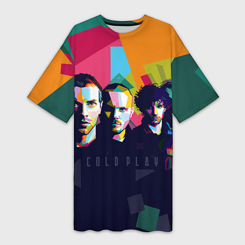 Женская длинная футболка Coldplay / 3D-принт – фото 1