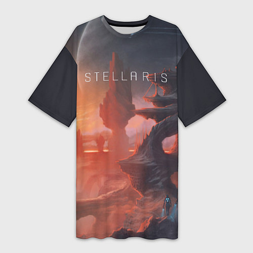 Женская длинная футболка Stellaris / 3D-принт – фото 1