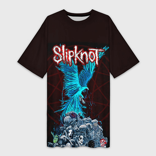 Женская длинная футболка Орел группа Slipknot / 3D-принт – фото 1