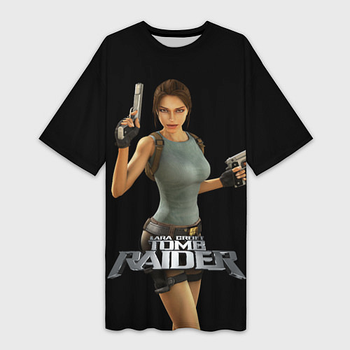 Женская длинная футболка TOMB RAIDER / 3D-принт – фото 1