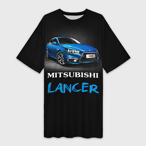 Женская длинная футболка Mitsubishi Lancer / 3D-принт – фото 1