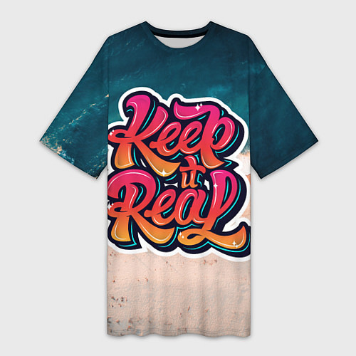 Женская длинная футболка Keep it Real / 3D-принт – фото 1