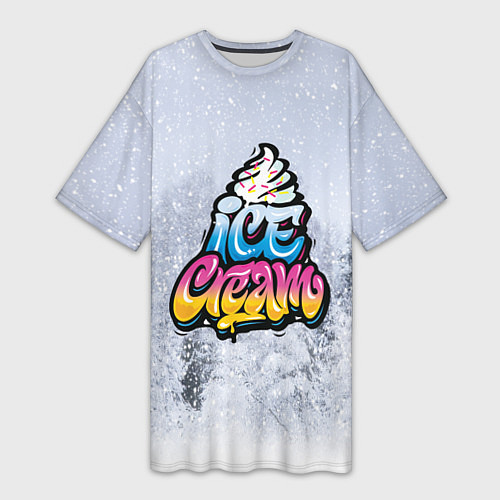 Женская длинная футболка Ice Cream / 3D-принт – фото 1