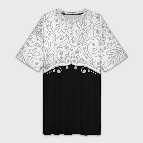 Женская длинная футболка Флористика / 3D-принт – фото 1